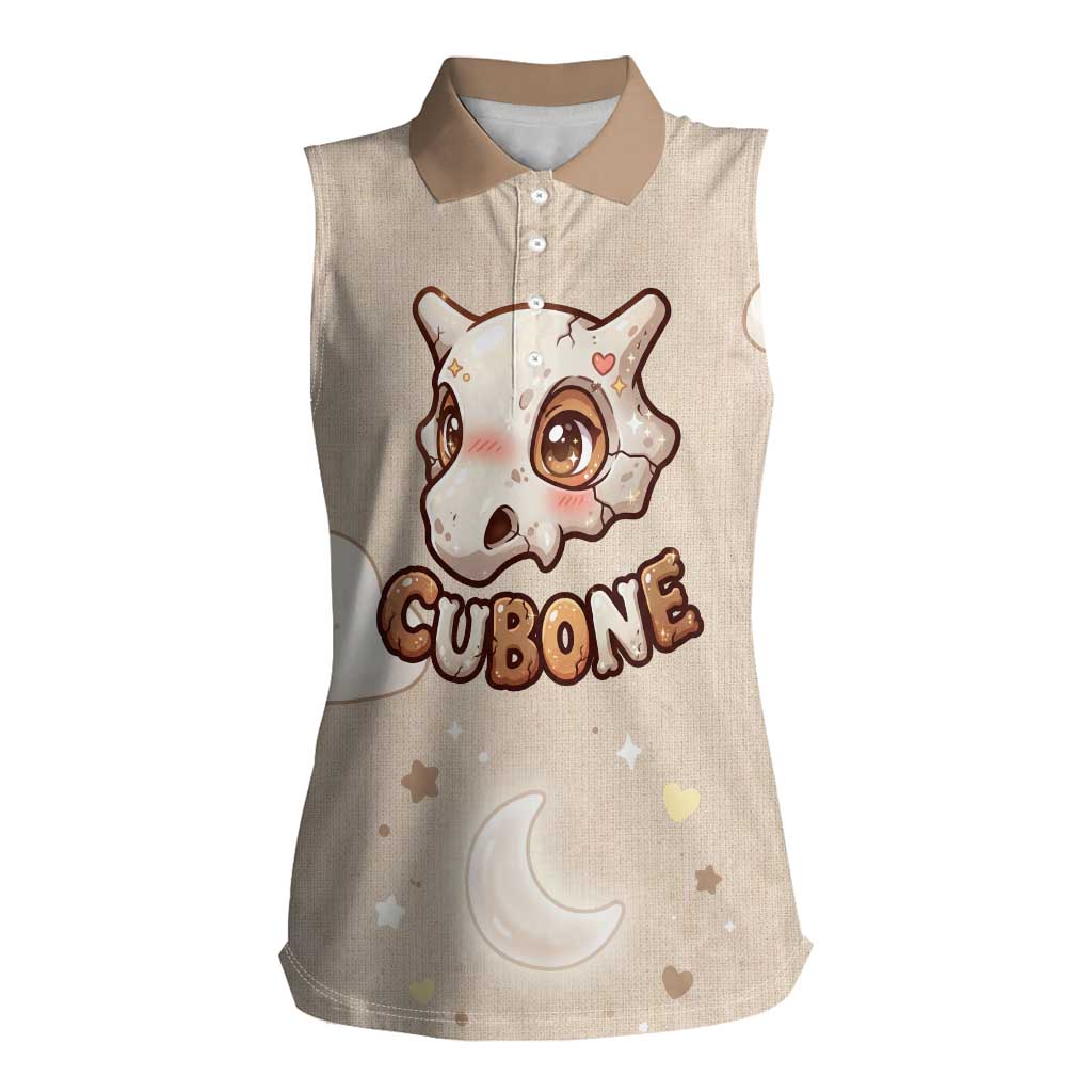 Cubone Women Sleeveless Polo Shirt Soft Pastel Dreamcore Aesthetic