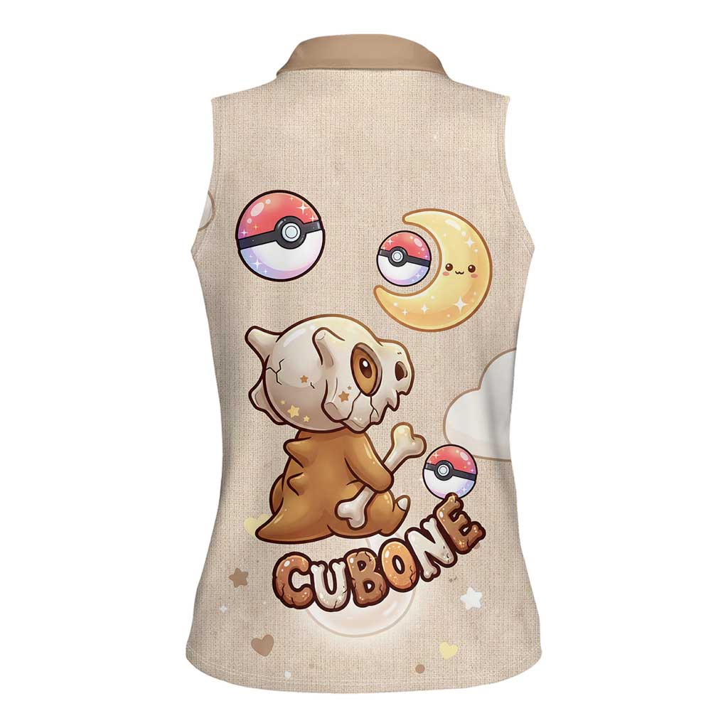 Cubone Women Sleeveless Polo Shirt Soft Pastel Dreamcore Aesthetic