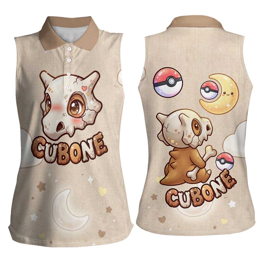 Cubone Women Sleeveless Polo Shirt Soft Pastel Dreamcore Aesthetic