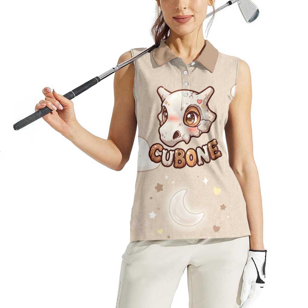 Cubone Women Sleeveless Polo Shirt Soft Pastel Dreamcore Aesthetic