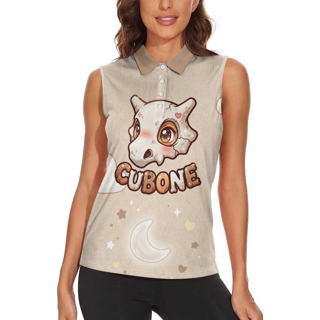 Cubone Women Sleeveless Polo Shirt Soft Pastel Dreamcore Aesthetic