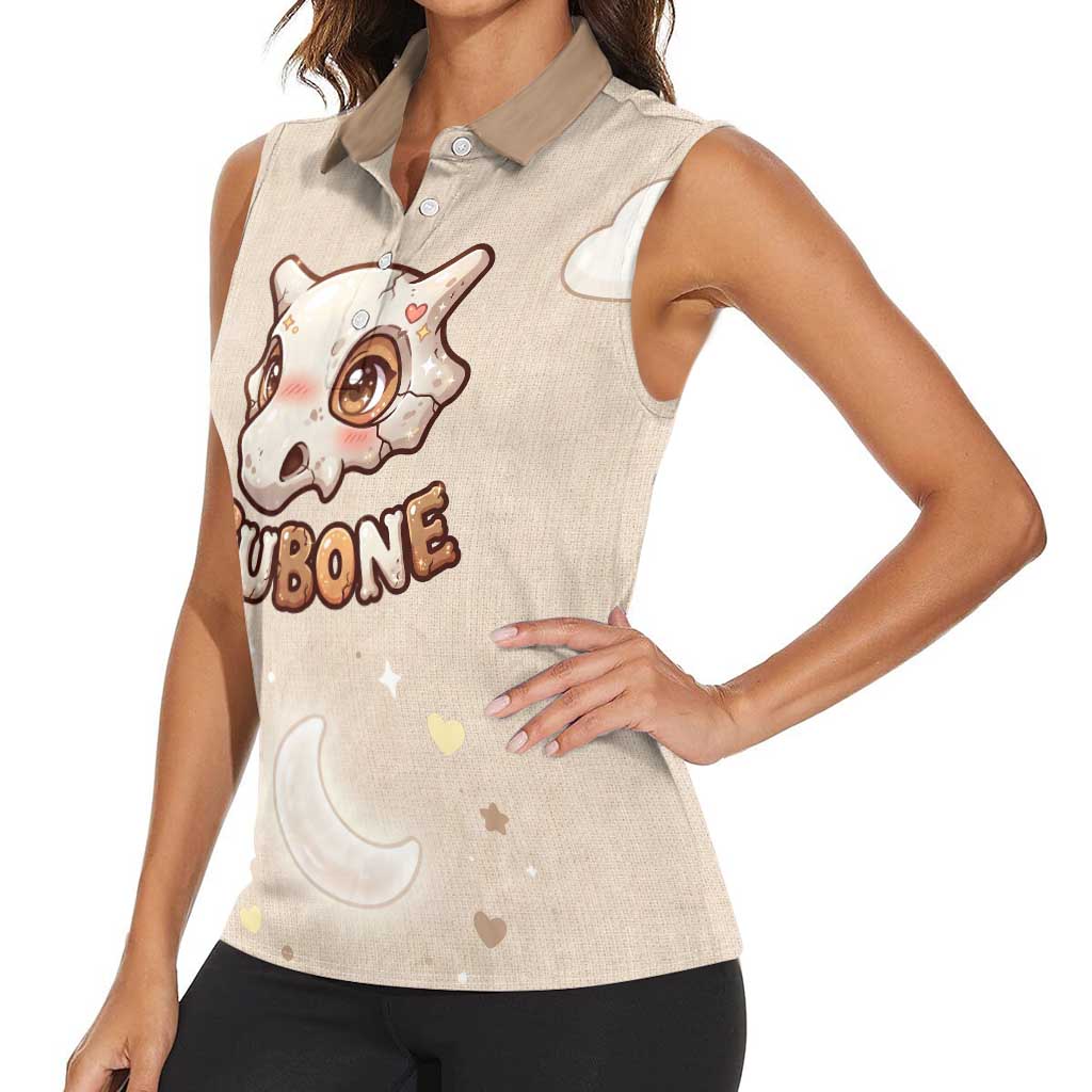 Cubone Women Sleeveless Polo Shirt Soft Pastel Dreamcore Aesthetic