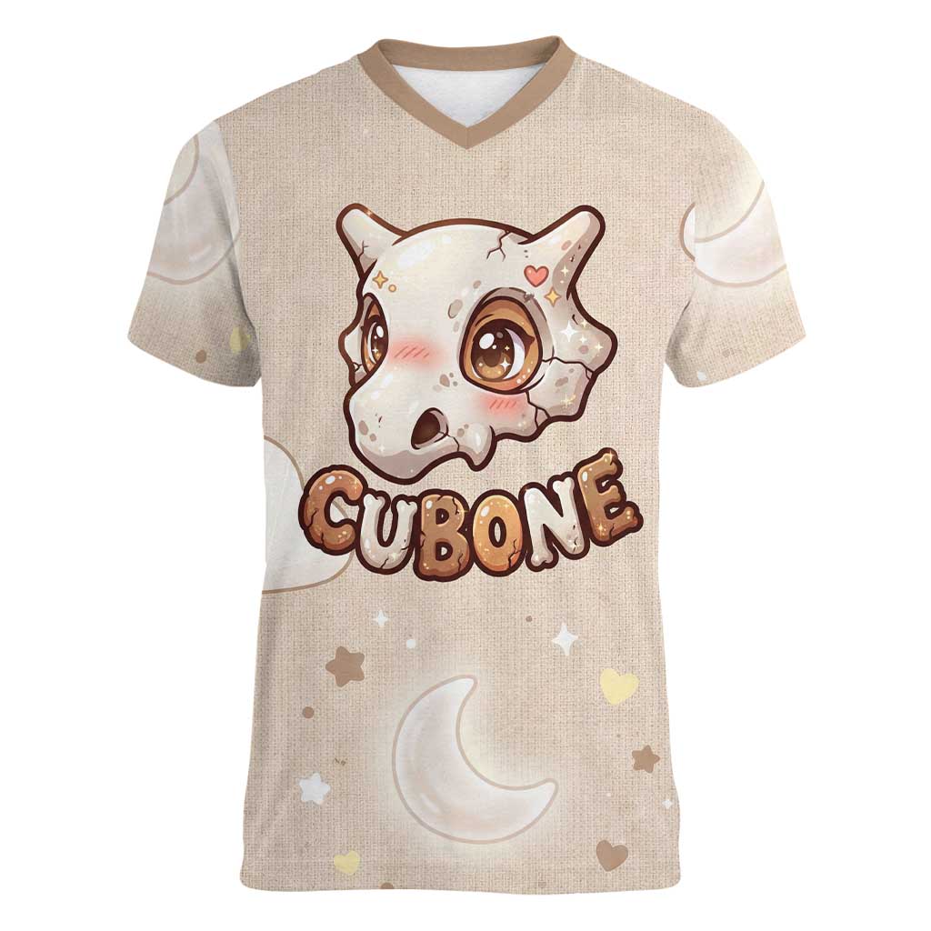 Cubone Women V-Neck T-Shirt Soft Pastel Dreamcore Aesthetic