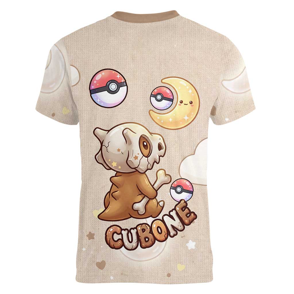 Cubone Women V-Neck T-Shirt Soft Pastel Dreamcore Aesthetic