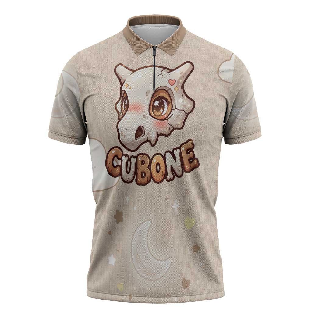 Cubone Zipper Polo Shirt Soft Pastel Dreamcore Aesthetic
