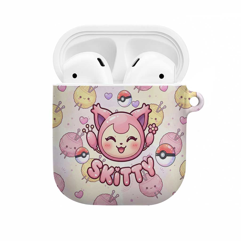 Skitty Pokémon AirPods Case Pastel Kawaii Yarn Art Style