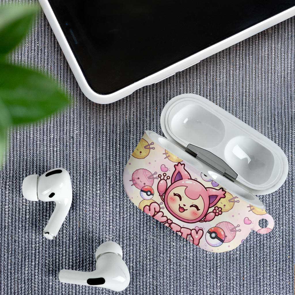 Skitty Pokémon AirPods Case Pastel Kawaii Yarn Art Style