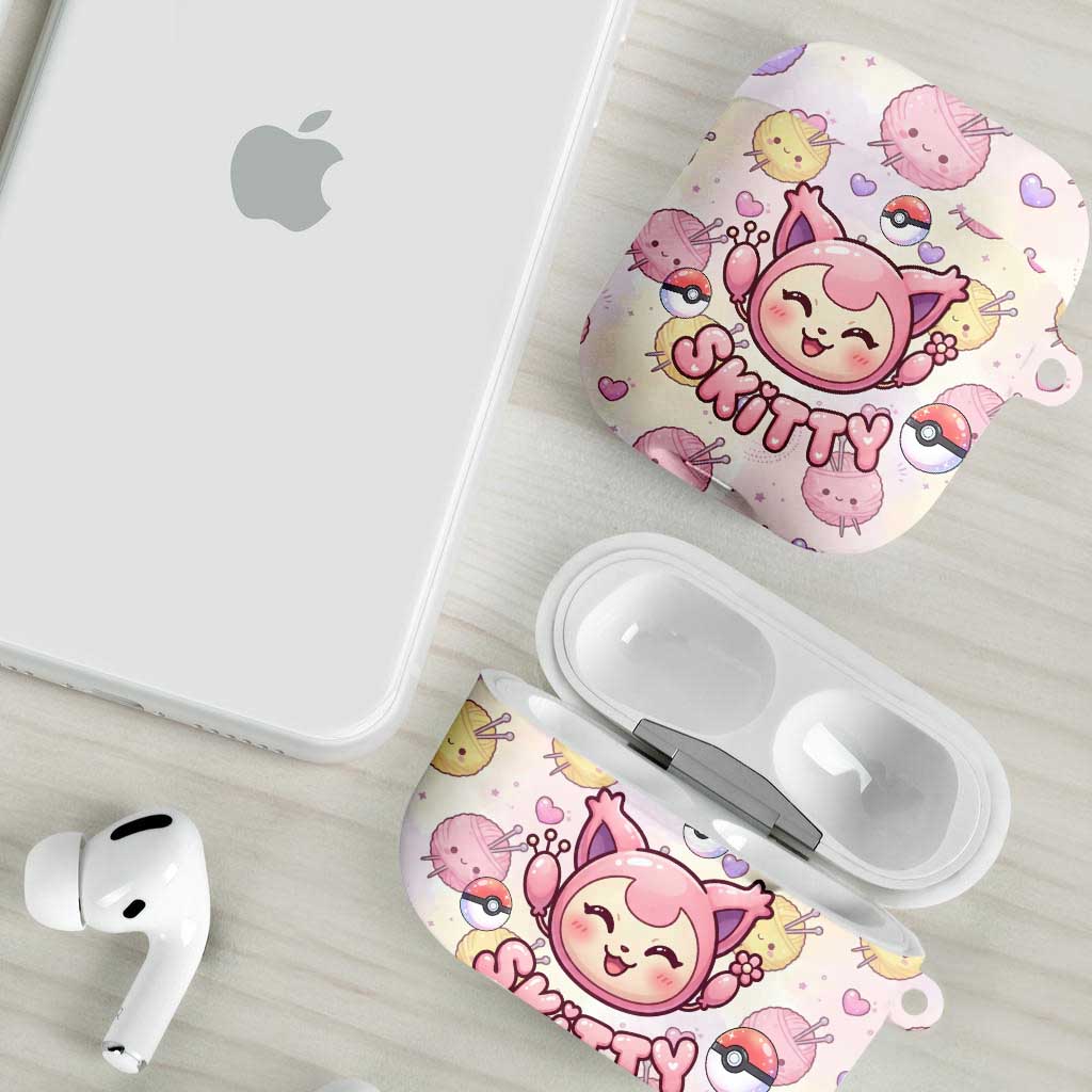 Skitty Pokémon AirPods Case Pastel Kawaii Yarn Art Style