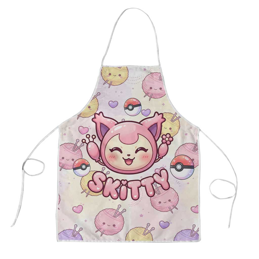 Skitty Pokémon Apron Pastel Kawaii Yarn Art Style
