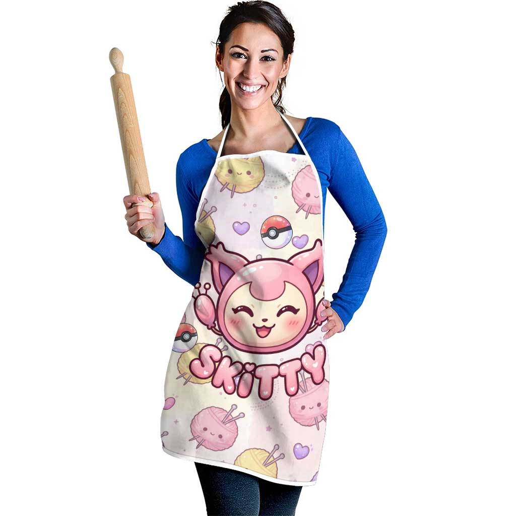 Skitty Pokémon Apron Pastel Kawaii Yarn Art Style