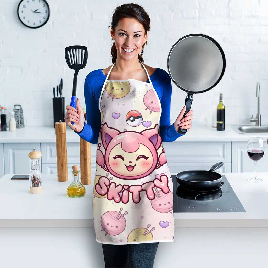 Skitty Pokémon Apron Pastel Kawaii Yarn Art Style