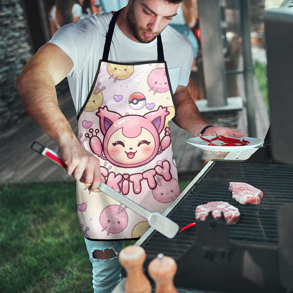 Skitty Pokémon Apron Pastel Kawaii Yarn Art Style