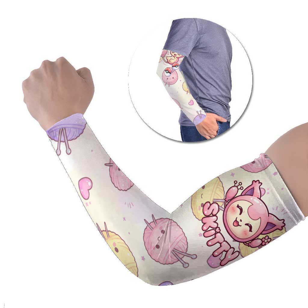 Skitty Pokémon Arm Sleeves Pastel Kawaii Yarn Art Style