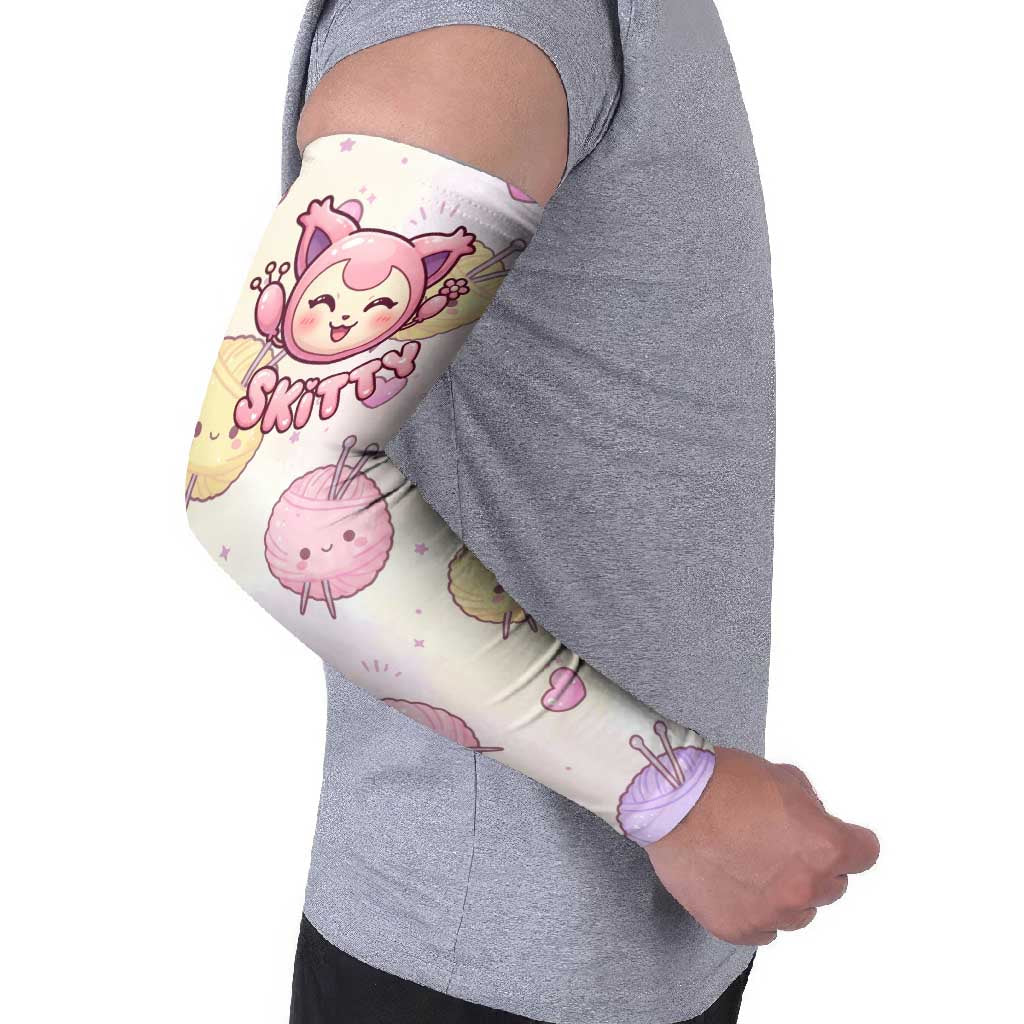 Skitty Pokémon Arm Sleeves Pastel Kawaii Yarn Art Style
