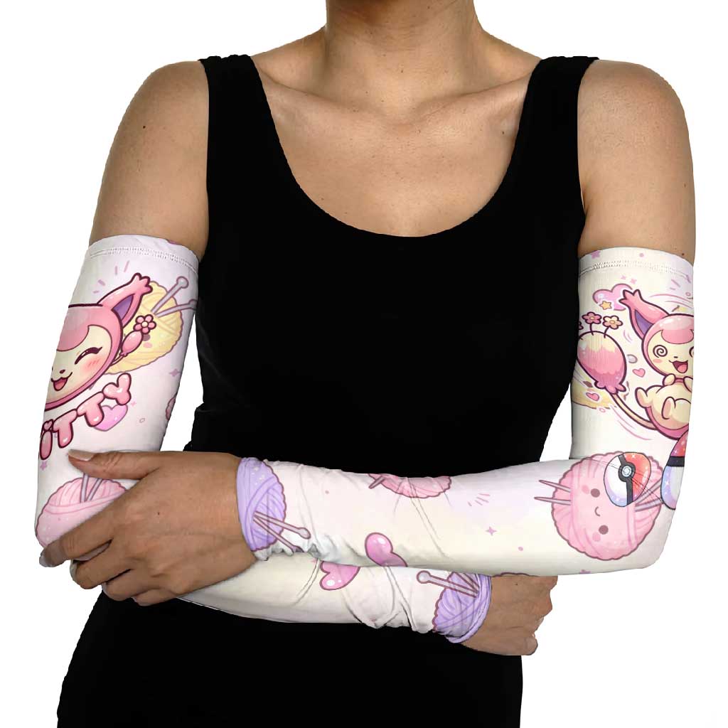 Skitty Pokémon Arm Sleeves Pastel Kawaii Yarn Art Style