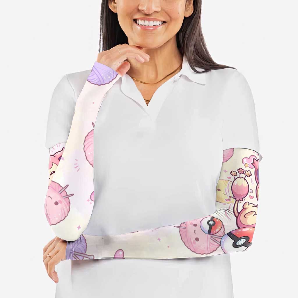 Skitty Pokémon Arm Sleeves Pastel Kawaii Yarn Art Style