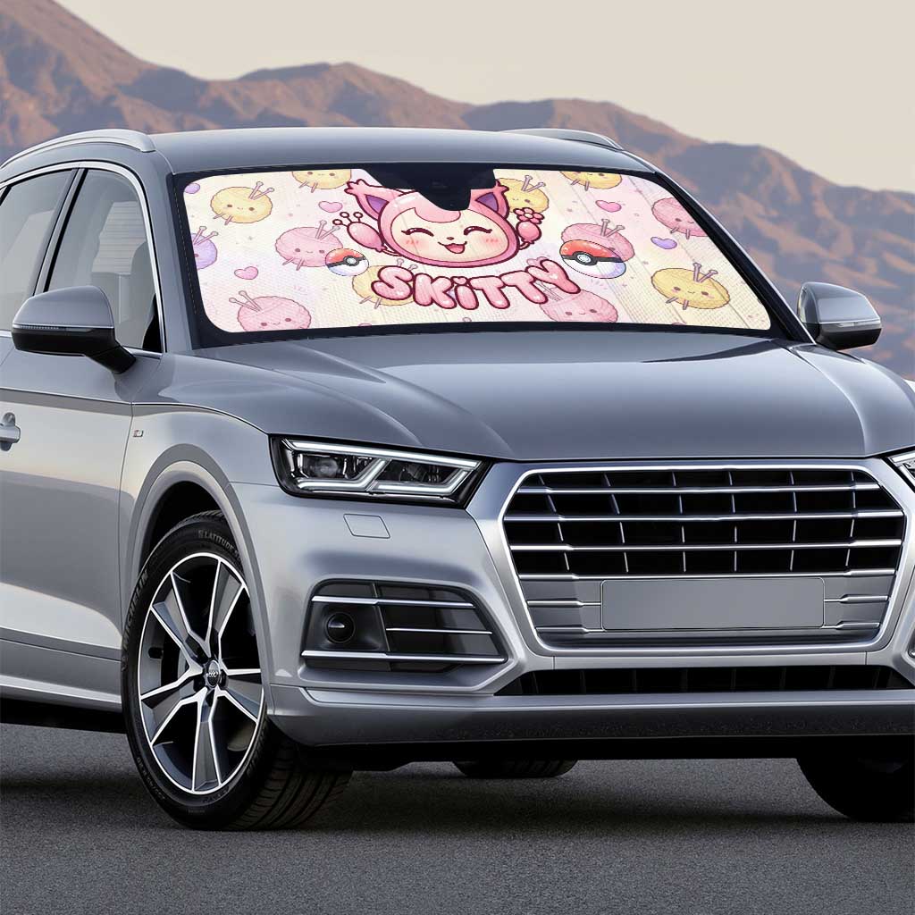 Skitty Pokémon Auto Sun Shade Pastel Kawaii Yarn Art Style
