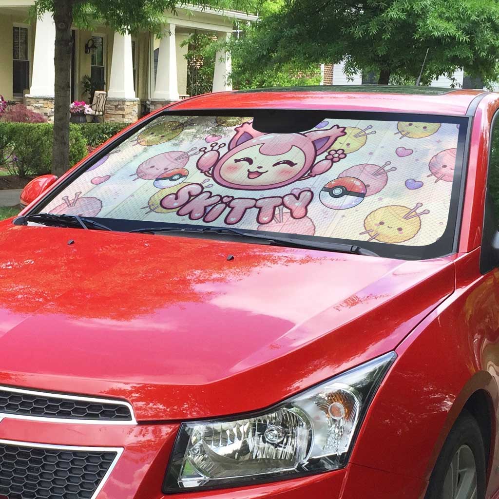 Skitty Pokémon Auto Sun Shade Pastel Kawaii Yarn Art Style