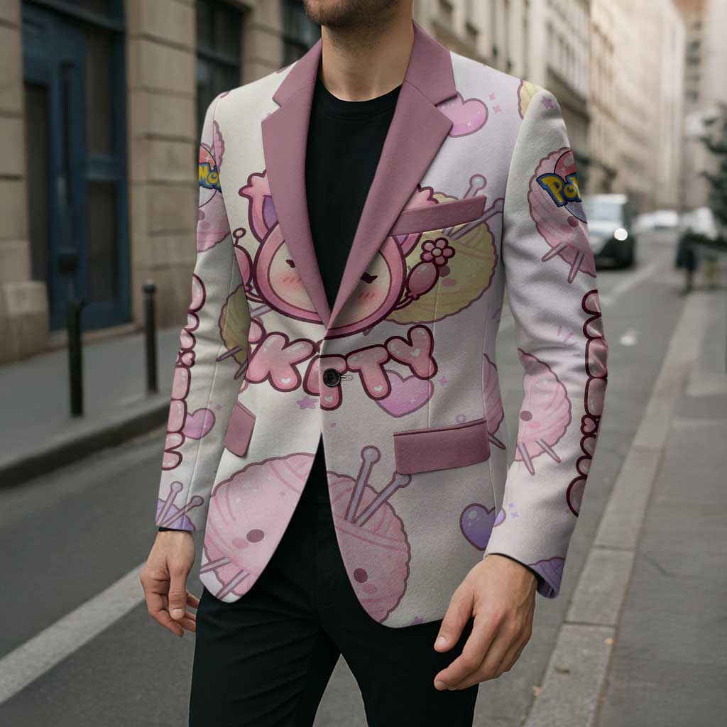 Skitty Pokémon Blazer Pastel Kawaii Yarn Art Style