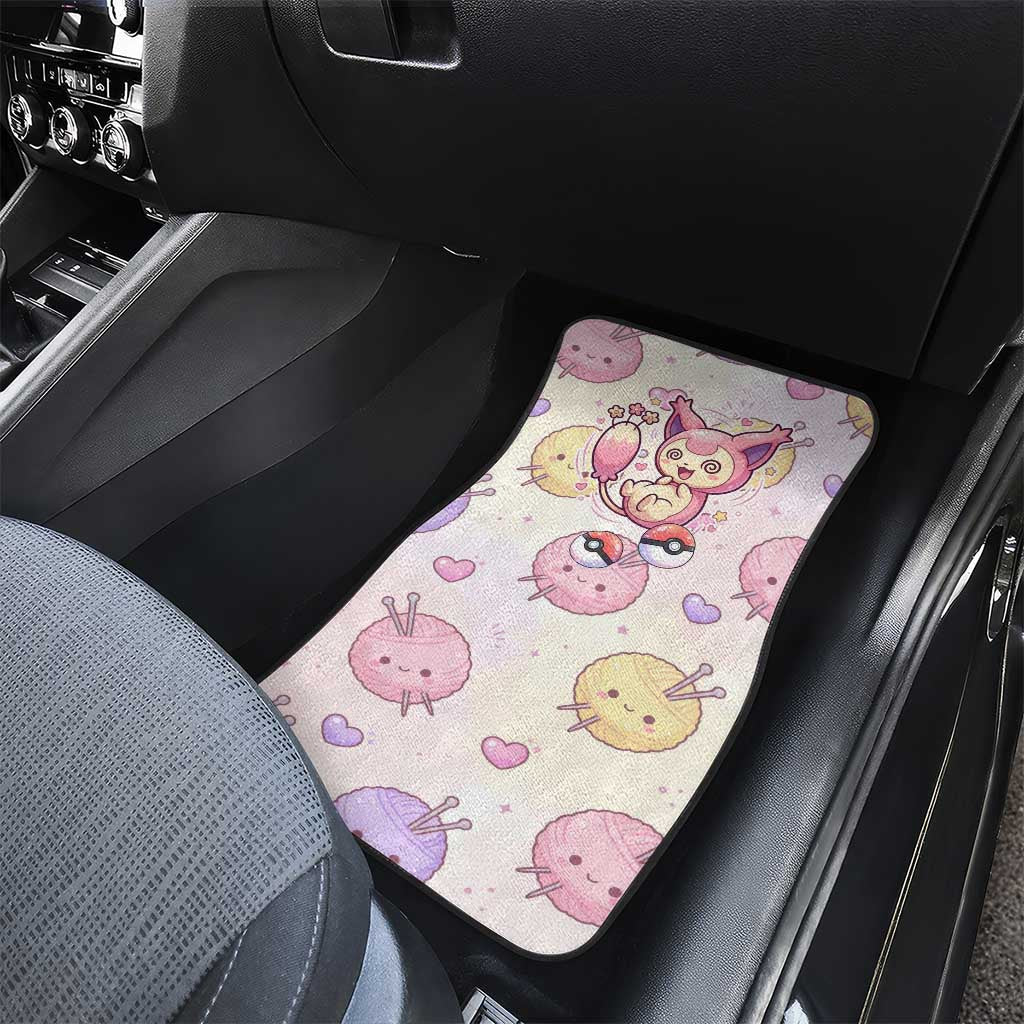 Skitty Pokémon Car Mats Pastel Kawaii Yarn Art Style