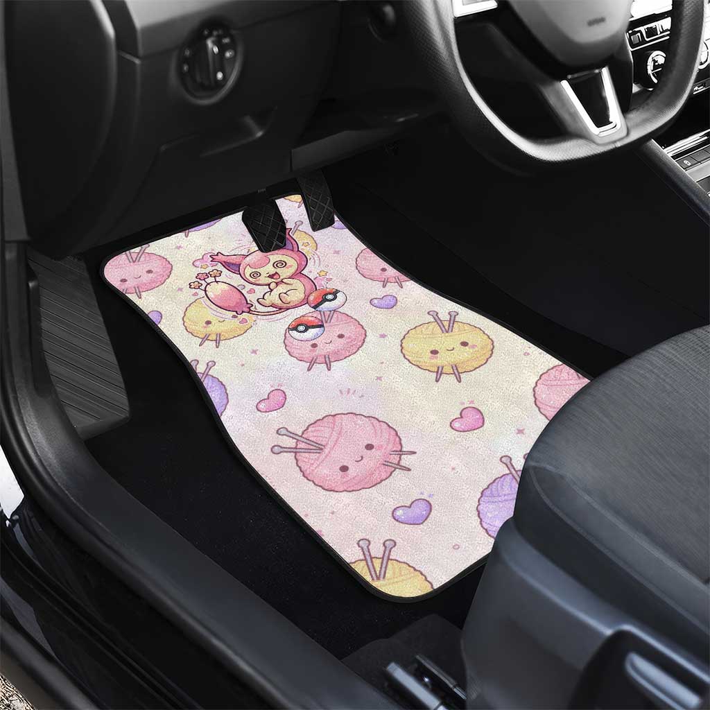 Skitty Pokémon Car Mats Pastel Kawaii Yarn Art Style