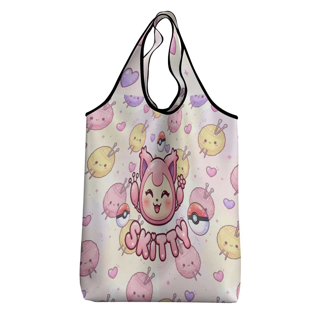 Skitty Pokémon Grocery Bag Pastel Kawaii Yarn Art Style