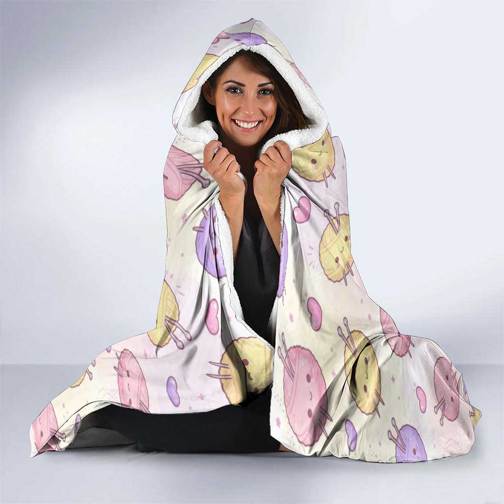 Skitty Pokémon Hooded Blanket Pastel Kawaii Yarn Art Style