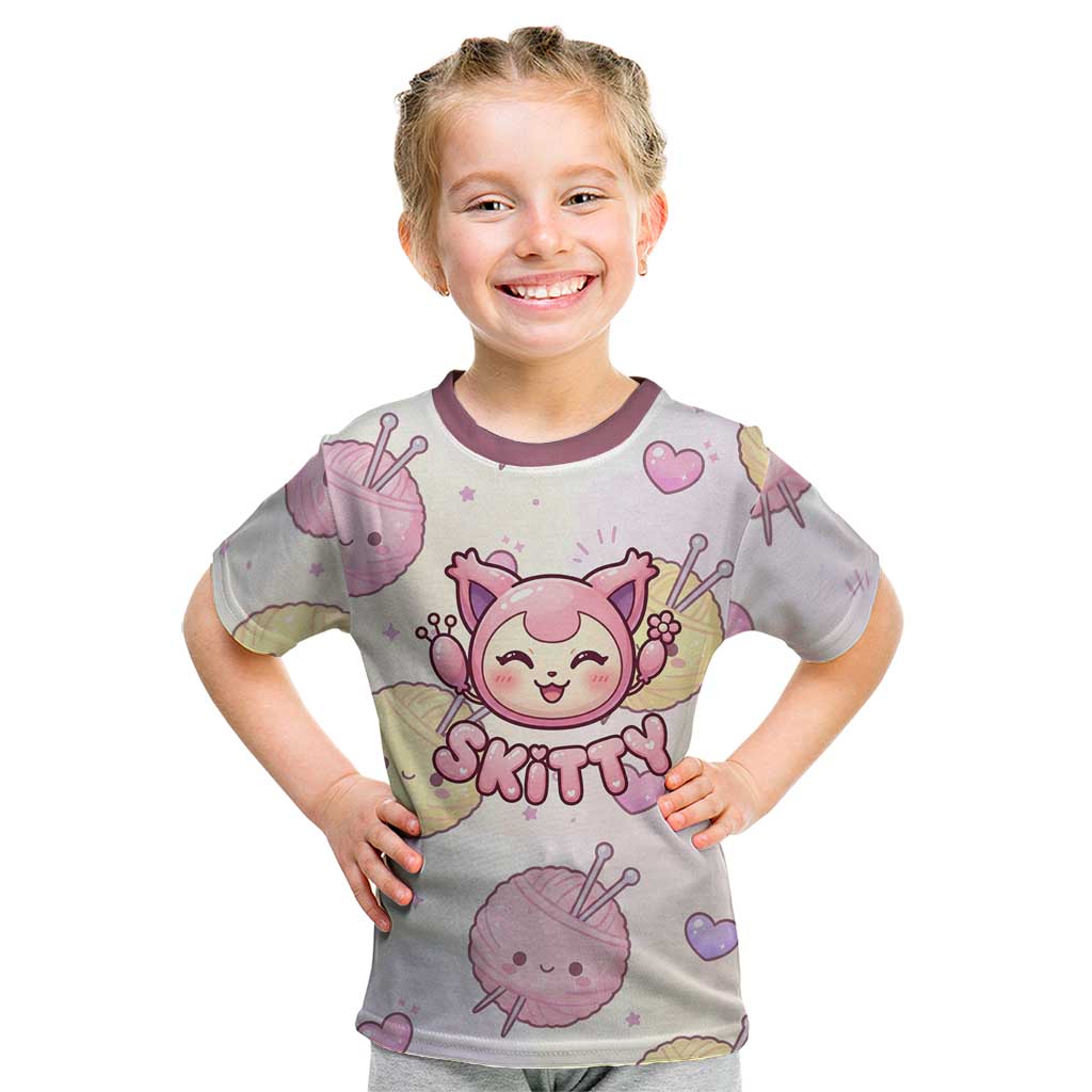 Skitty Pokémon Kid T Shirt Pastel Kawaii Yarn Art Style