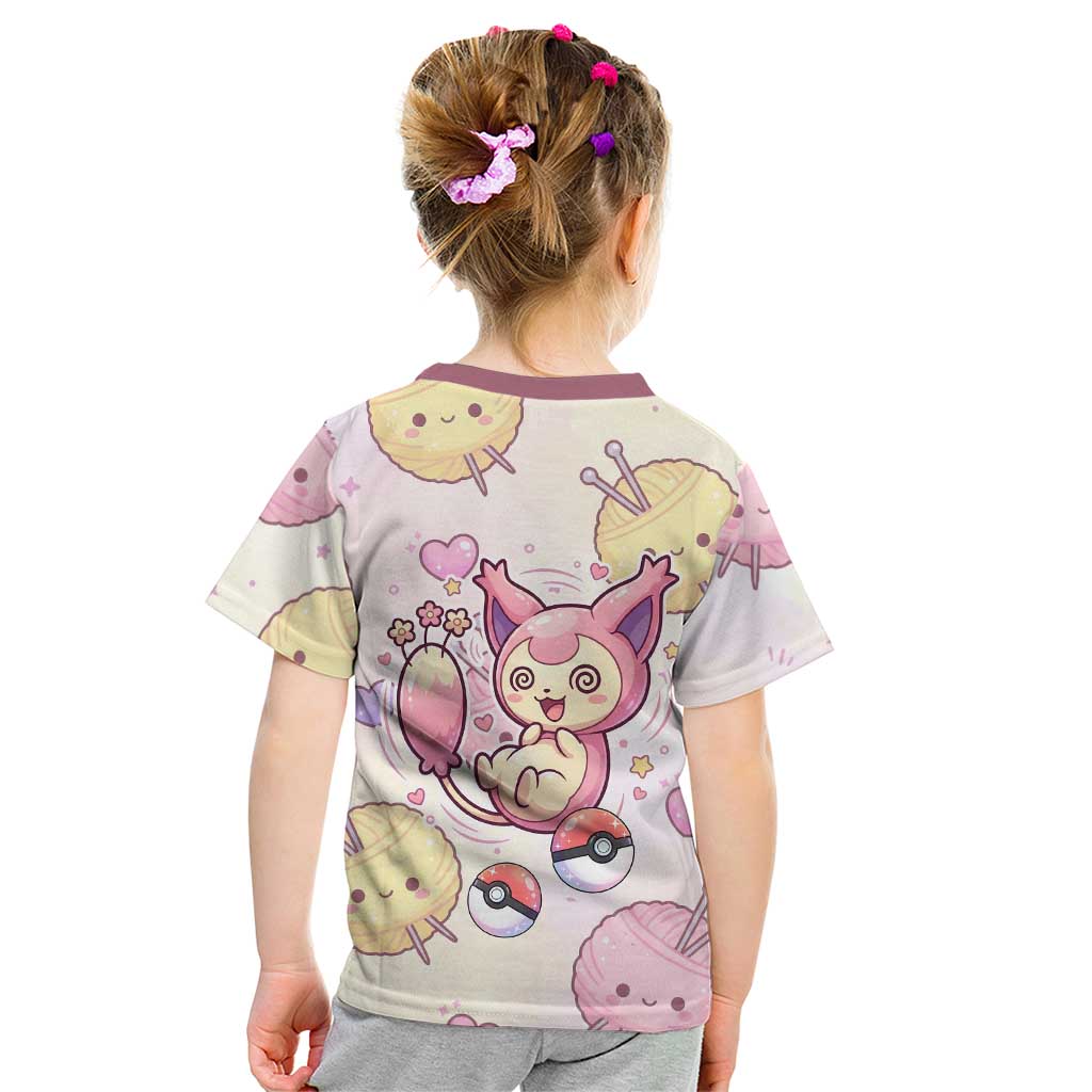 Skitty Pokémon Kid T Shirt Pastel Kawaii Yarn Art Style