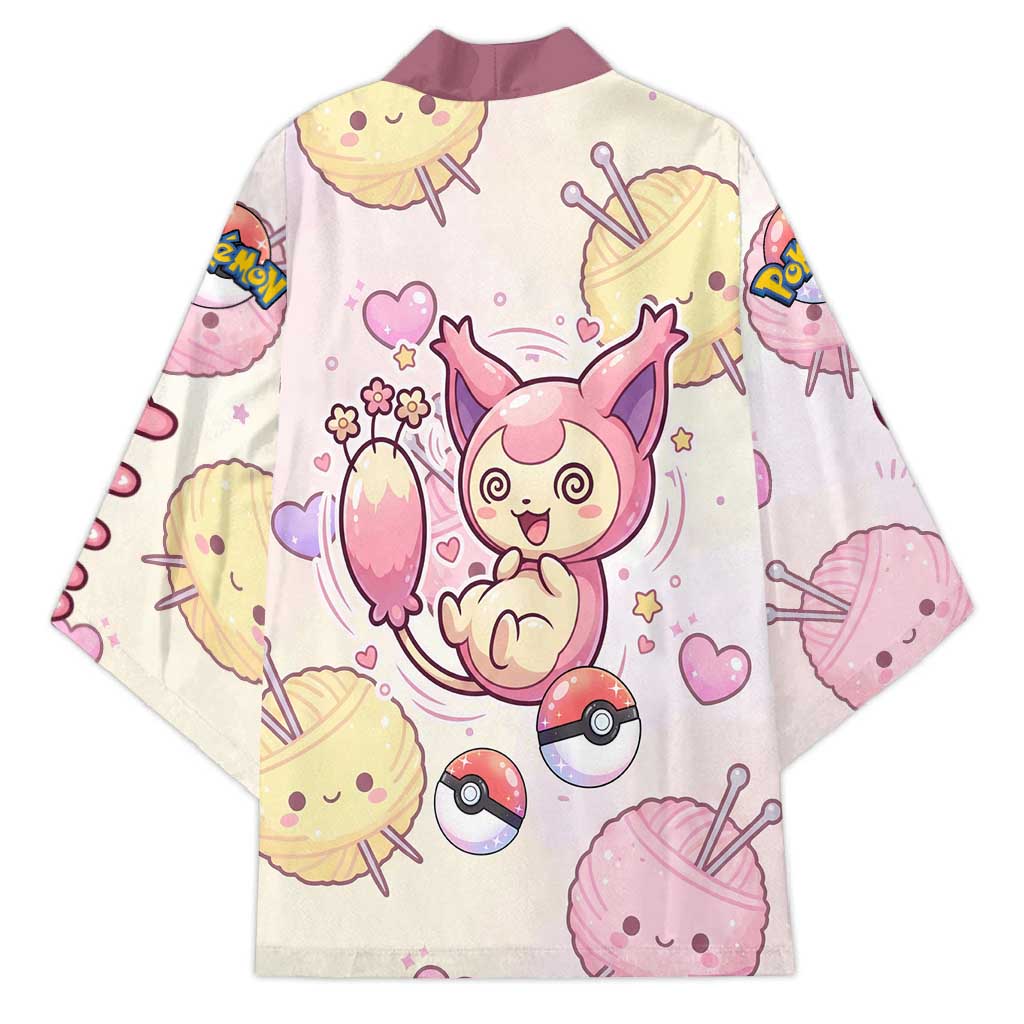 Skitty Pokémon Kimono Pastel Kawaii Yarn Art Style