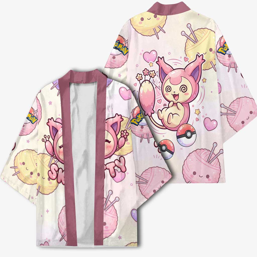 Skitty Pokémon Kimono Pastel Kawaii Yarn Art Style