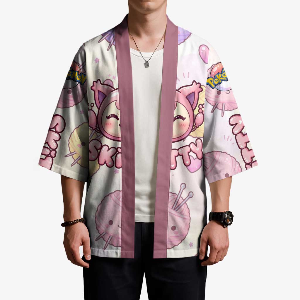 Skitty Pokémon Kimono Pastel Kawaii Yarn Art Style