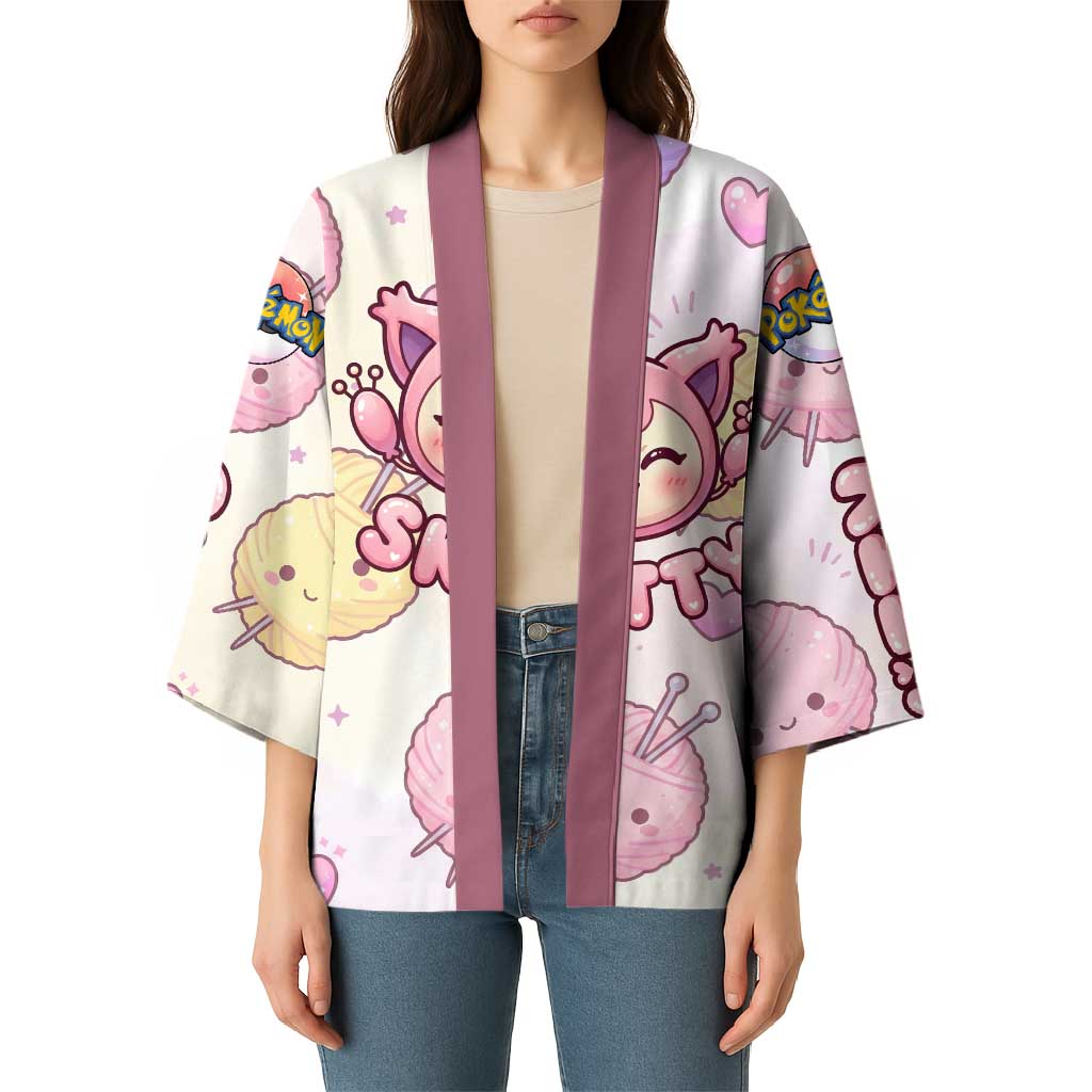 Skitty Pokémon Kimono Pastel Kawaii Yarn Art Style