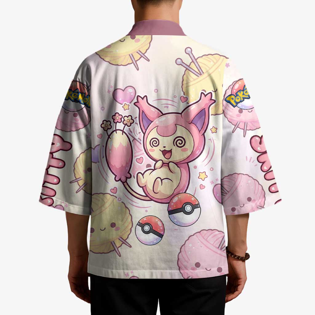 Skitty Pokémon Kimono Pastel Kawaii Yarn Art Style
