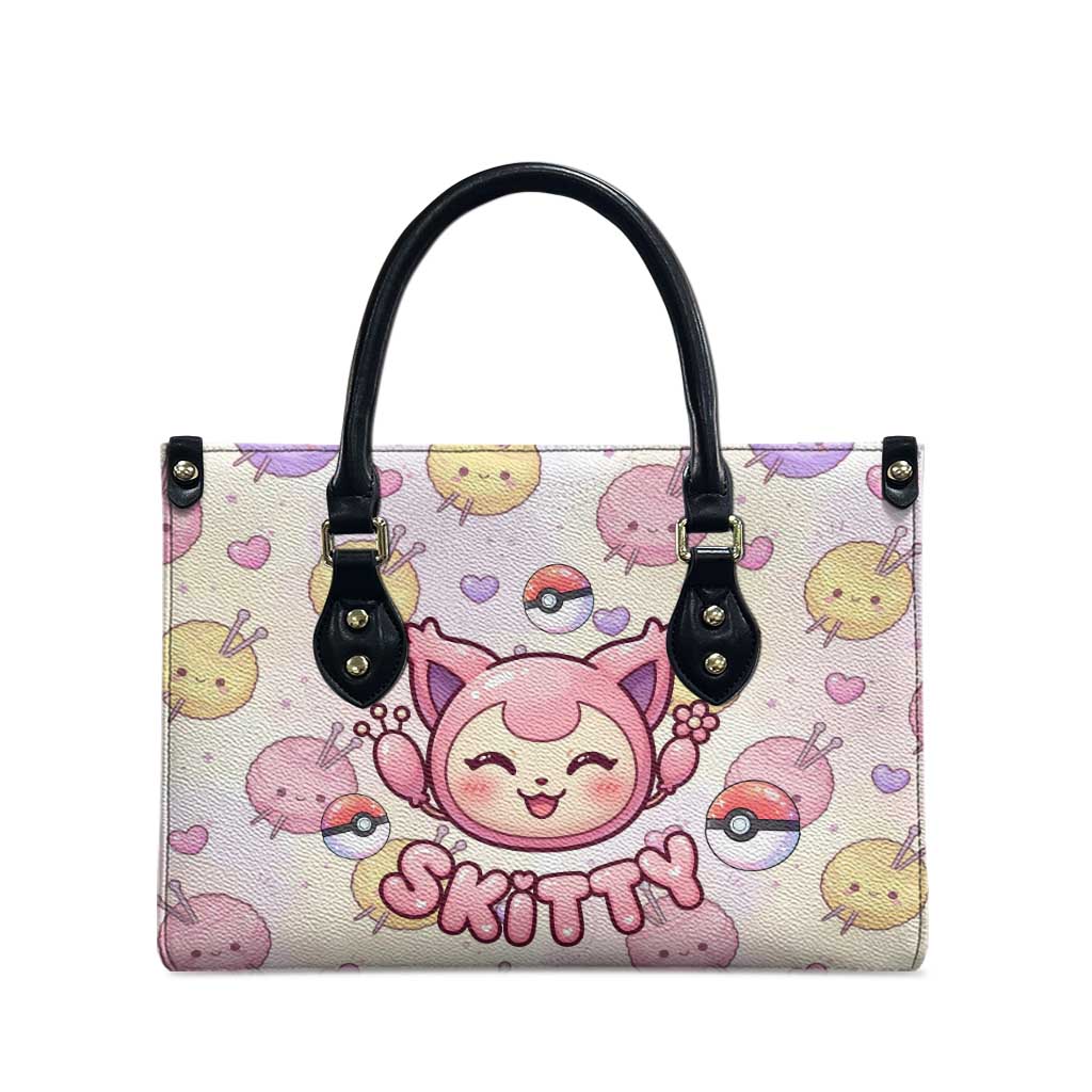 Skitty Pokémon Leather Bag Pastel Kawaii Yarn Art Style