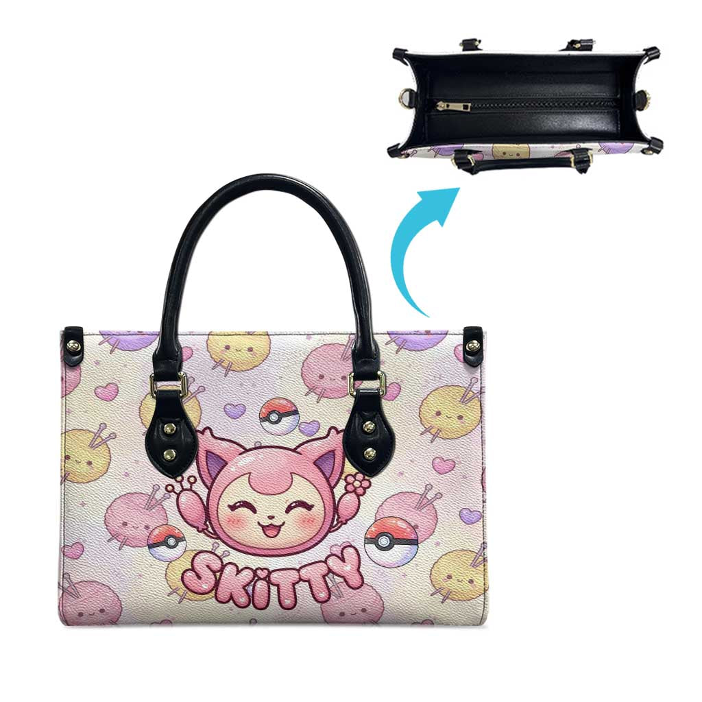 Skitty Pokémon Leather Bag Pastel Kawaii Yarn Art Style