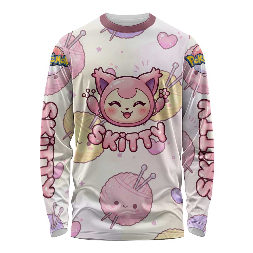 Skitty Pokémon Long Sleeve Shirt Pastel Kawaii Yarn Art Style