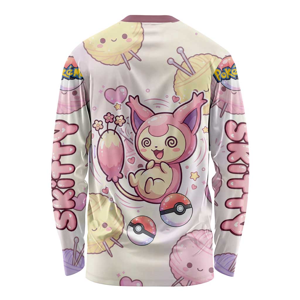 Skitty Pokémon Long Sleeve Shirt Pastel Kawaii Yarn Art Style