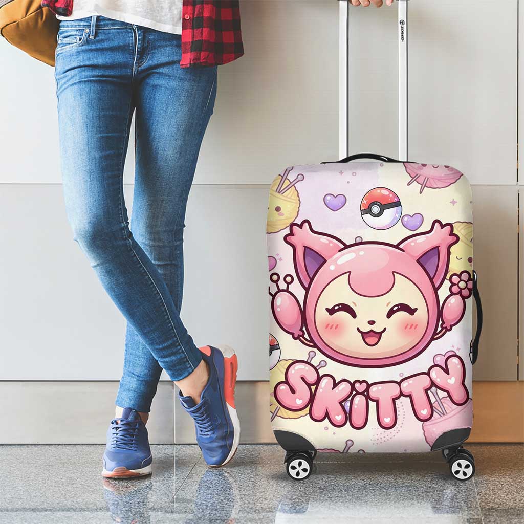 Skitty Pokémon Luggage Cover Pastel Kawaii Yarn Art Style