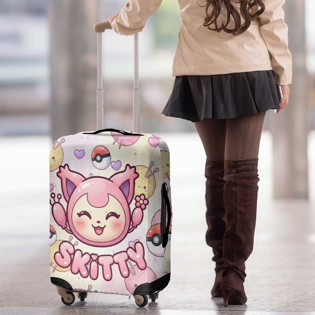 Skitty Pokémon Luggage Cover Pastel Kawaii Yarn Art Style
