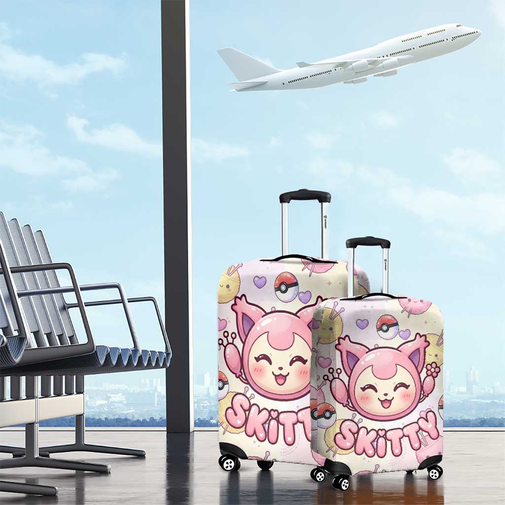 Skitty Pokémon Luggage Cover Pastel Kawaii Yarn Art Style