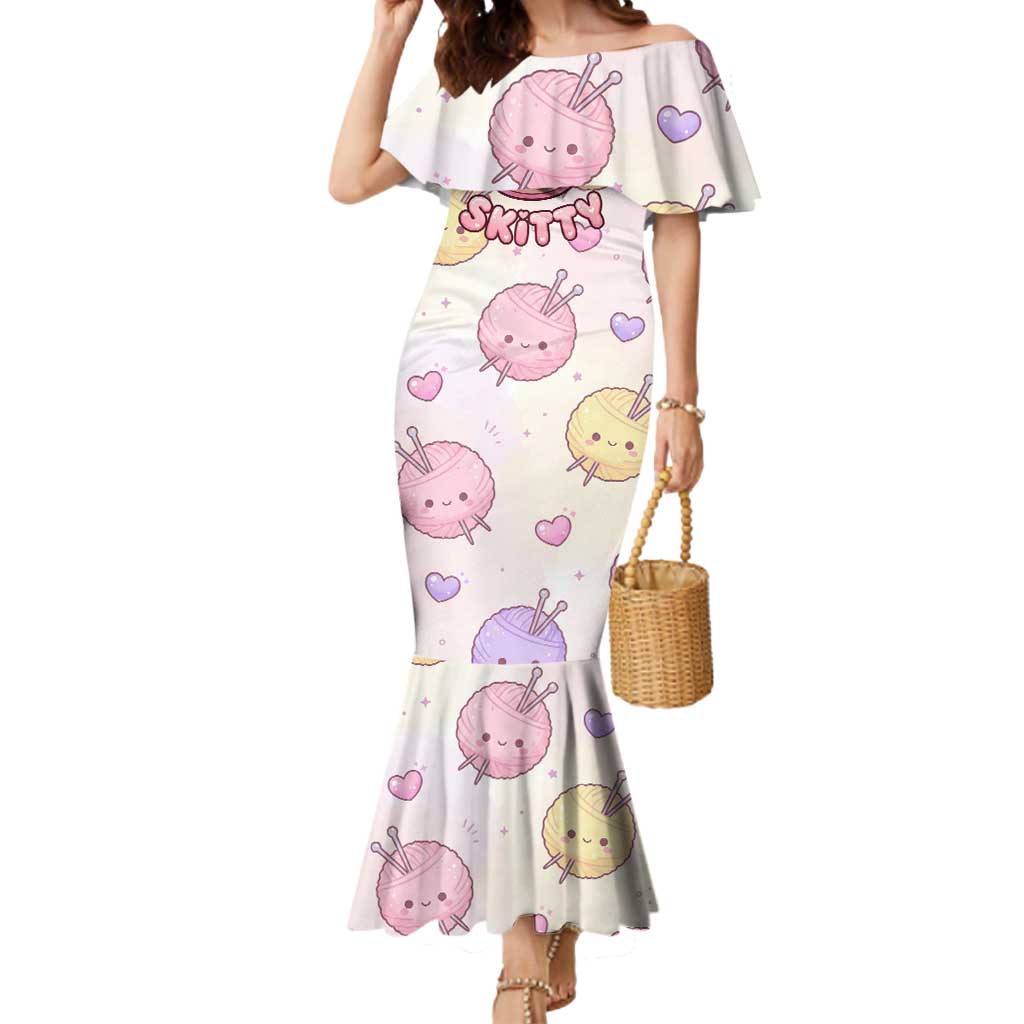 Skitty Pokémon Mermaid Dress Pastel Kawaii Yarn Art Style