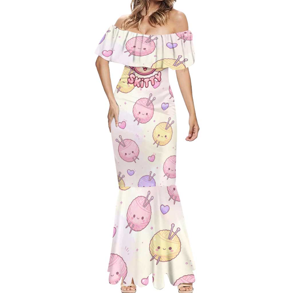 Skitty Pokémon Mermaid Dress Pastel Kawaii Yarn Art Style
