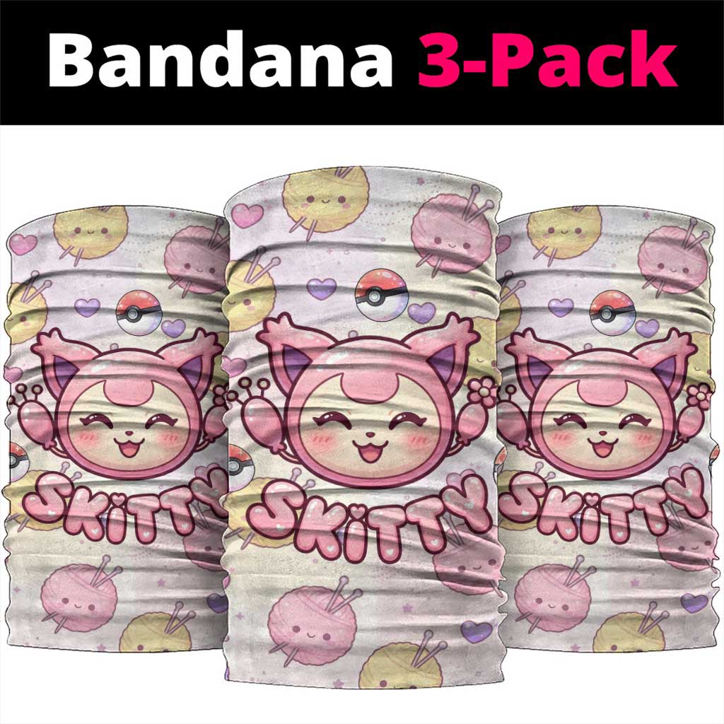 Skitty Pokémon Neck Gaiter Pastel Kawaii Yarn Art Style
