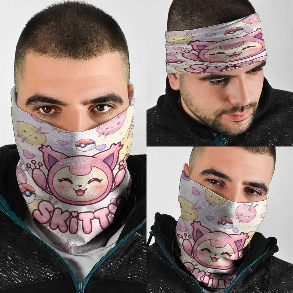 Skitty Pokémon Neck Gaiter Pastel Kawaii Yarn Art Style