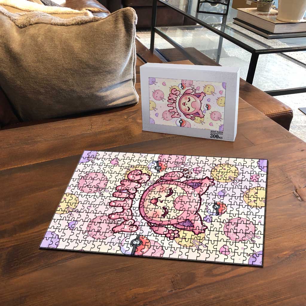 Skitty Pokémon Puzzle Pastel Kawaii Yarn Art Style