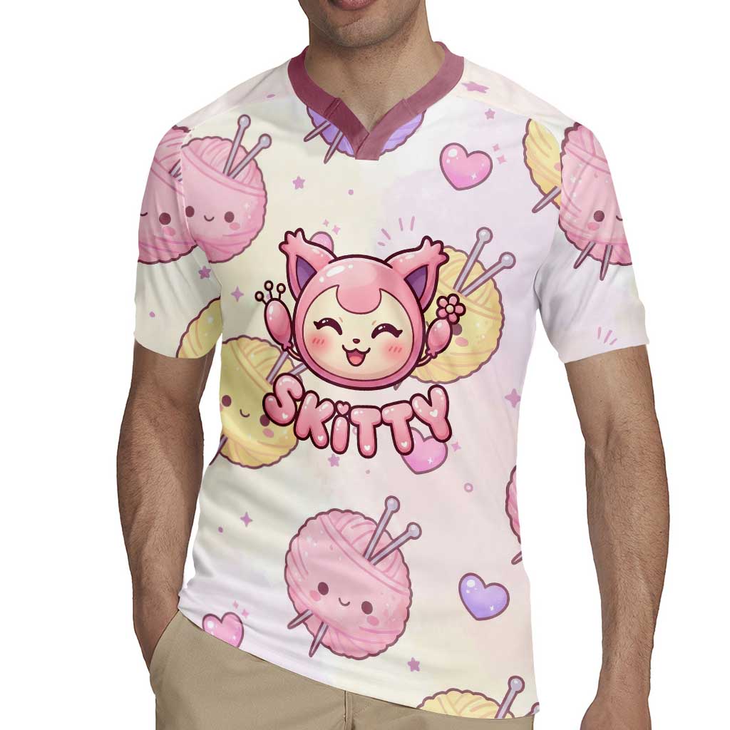 Skitty Pokémon Rugby Jersey Pastel Kawaii Yarn Art Style