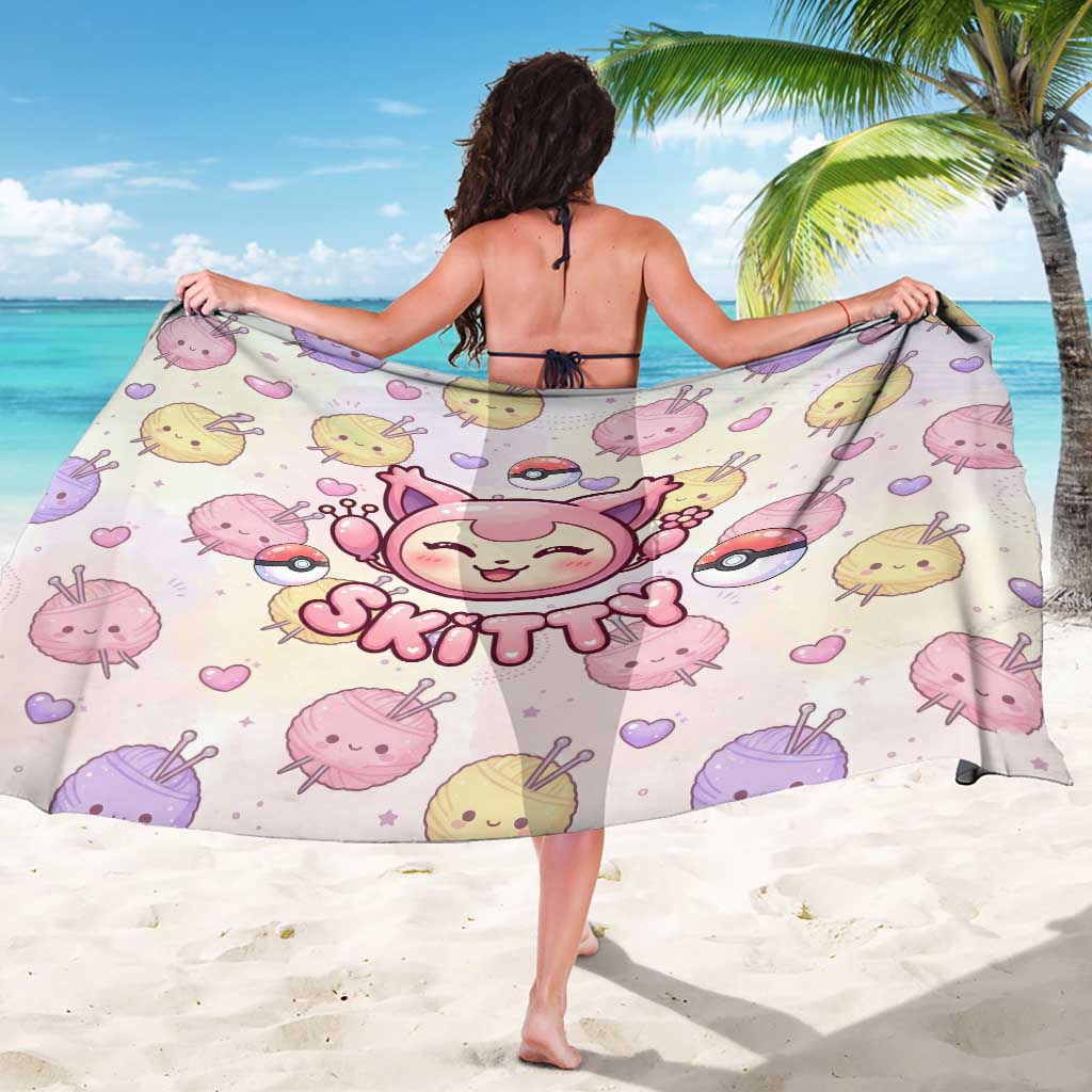 Skitty Pokémon Sarong Pastel Kawaii Yarn Art Style
