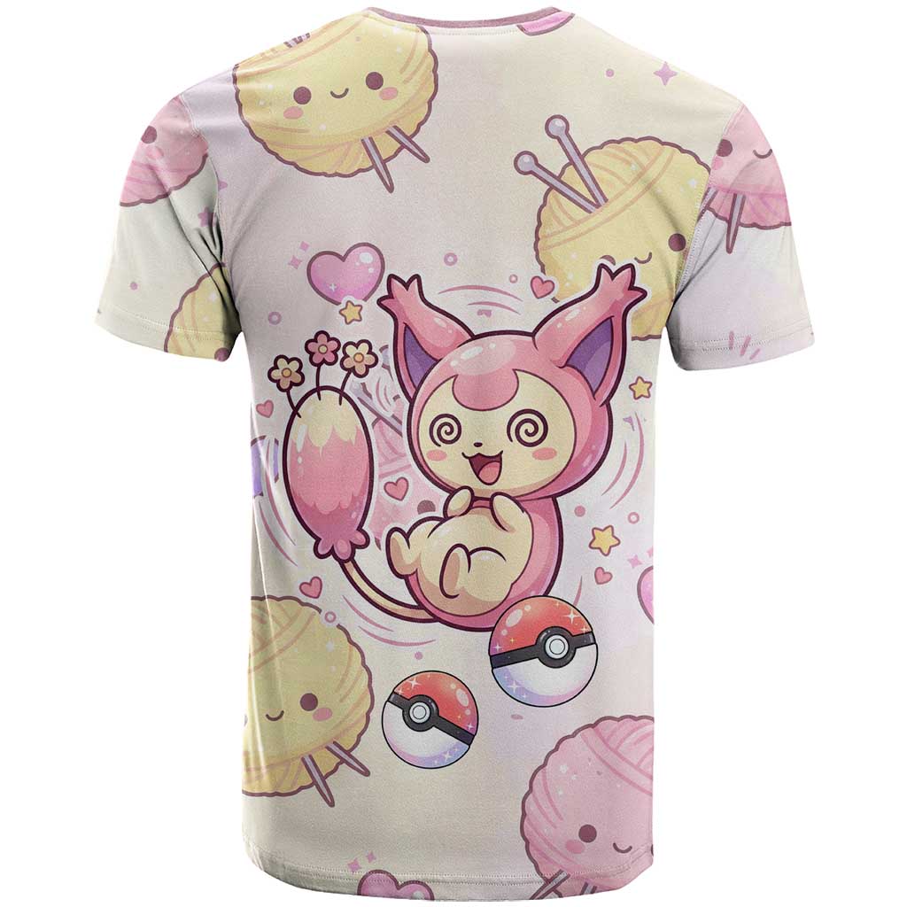 Skitty Pokémon T Shirt Pastel Kawaii Yarn Art Style