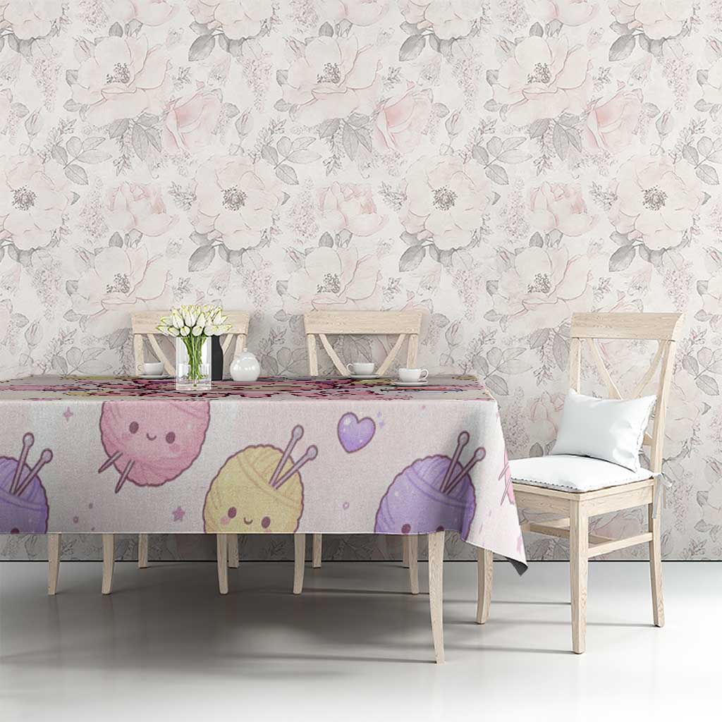 Skitty Pokémon Tablecloth Pastel Kawaii Yarn Art Style
